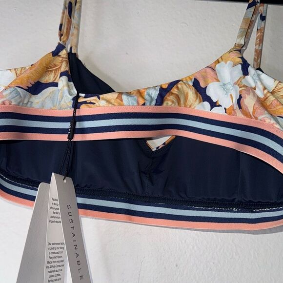 MONTE & LOU PARAISO ELASTIC TRIM CROP TOP BIKINI Size 12 - Picture 9 of 9